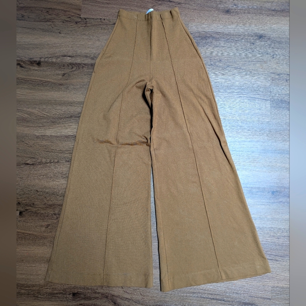 Ripley Rader Ponte Knit Wide Leg Cropped Pants, Size 2/S, Camel